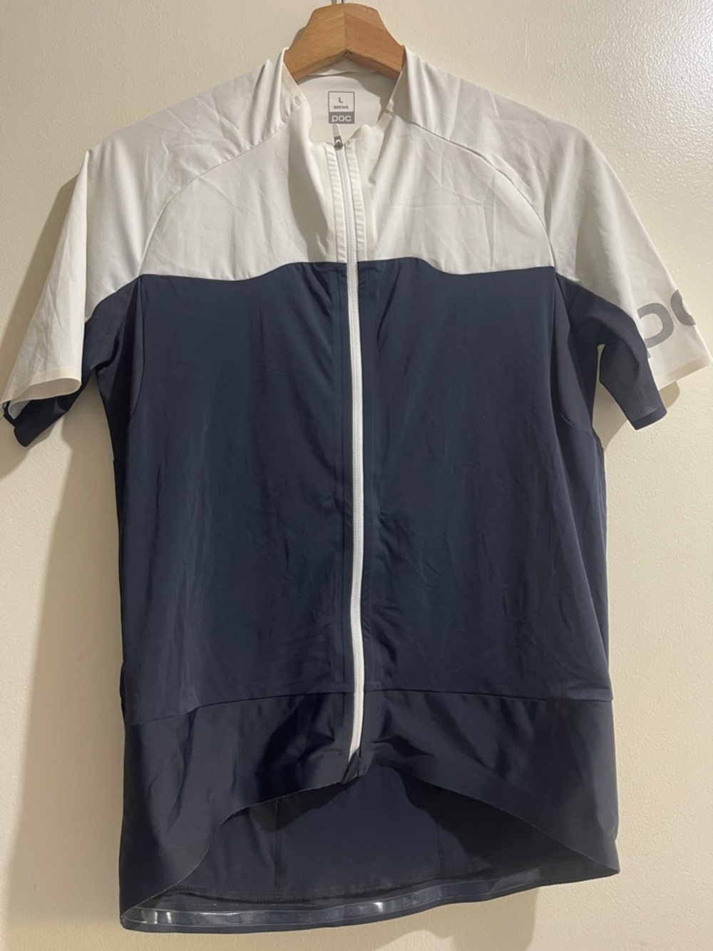 POC Men’s White and Navy Short-Sleeve Cycling Jersey